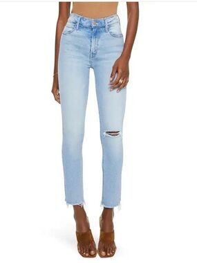 MOTHER Dazzler Mid-Rise Ankle Fray in Hopeless Romantic Size:26